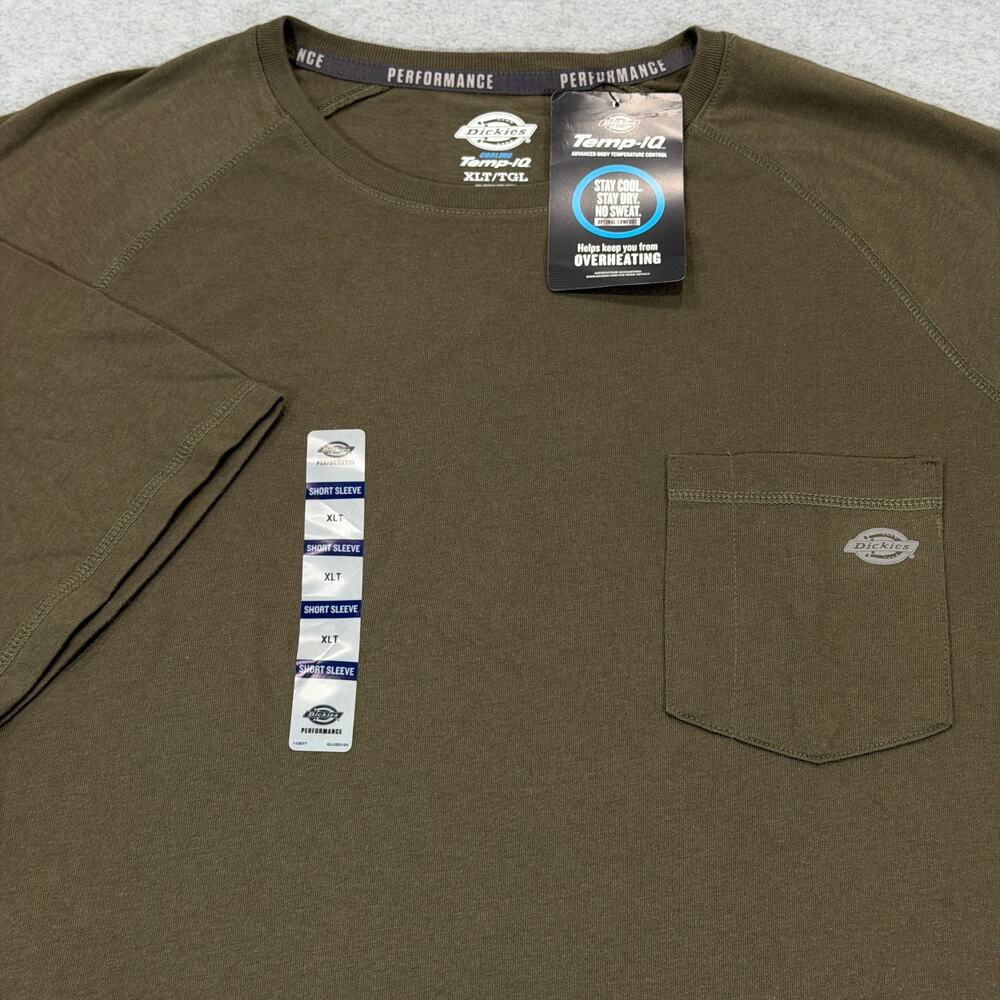 Dickies Temp-iQ Performance Pocket T-Shirt Mens XLT Moss Green Crew Neck NWT